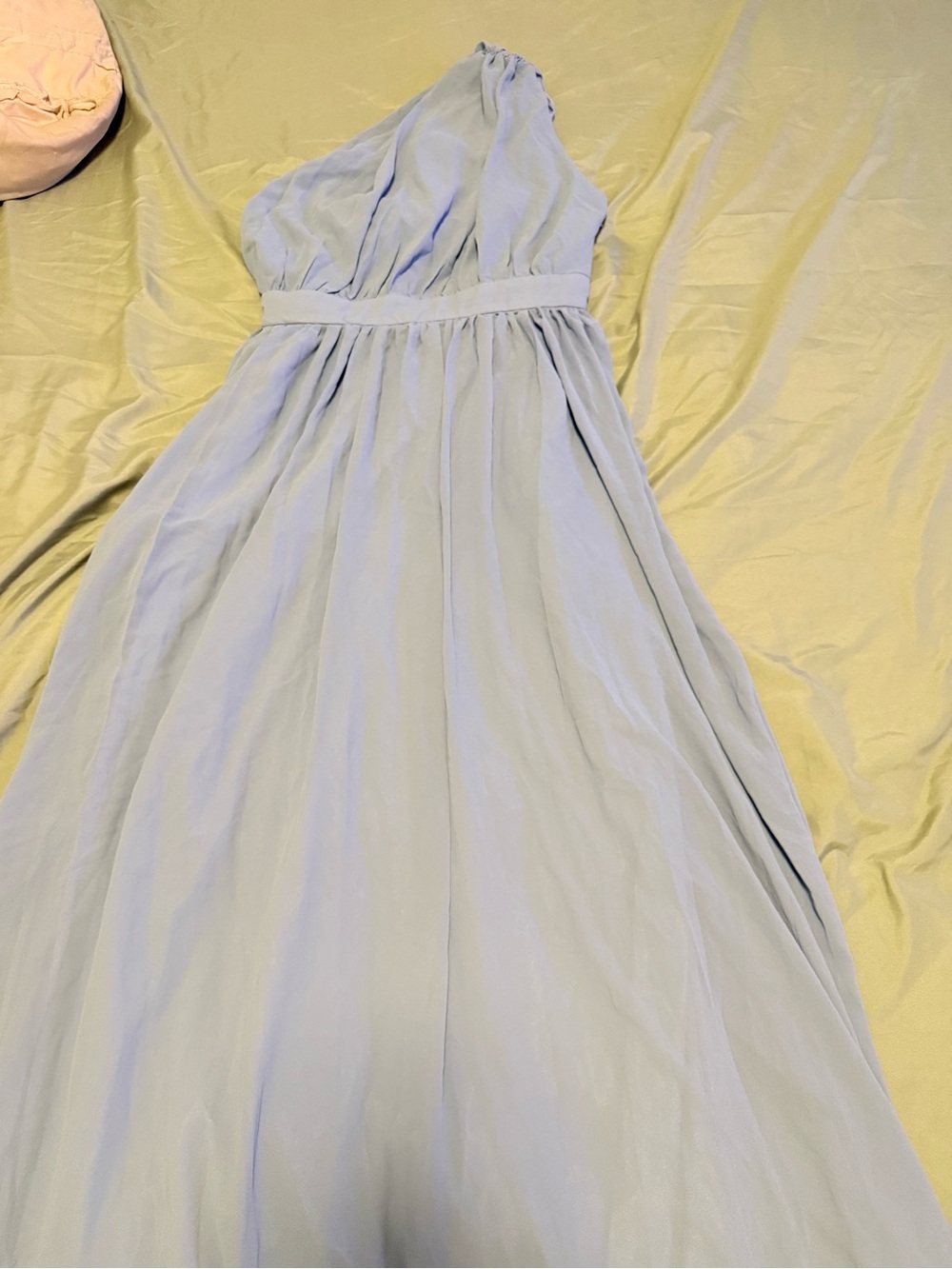 SHEIN One-Shoulder Chiffon Maxi Dress in Light Blue